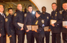 Photo by Zach Williams L to R: NYPD Officers Ravi Singh, Scott Williams, James Quirk, Sgt. Maggie Clamp, Officers Jackson Dagobert, Sean Malone and Gerard Collins were honored at The Greenwich Village-Chelsea Chamber of Commerce’s 11th Annual Safe City, Safe Streets luncheon.